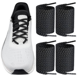 Endoto 2 Pairs Shoe Laces for ON CloudMonster,7MM Flat Shoelaces Replacement Women Men Sneakers Strings(Color:Black&White,Size:54Inch)