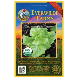 Everwilde Farms - 500 Organic Tom Thumb Leaf Lettuce Seeds - Gold Vault Packet