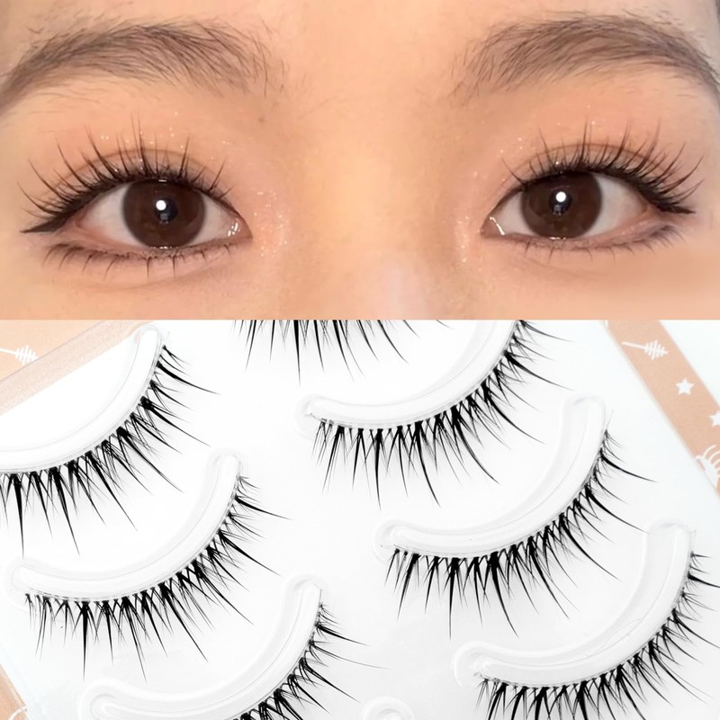 LASHIDOL Natural Transparent Eyelashes Handmade False Eyelashes Natural Design for