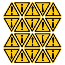 PATIKIL Triangle Caution Warning Sign Self Adhesive Yellow with Black Words 40mm/1.56inch for Machine, Instrument and Equipment Surface Pack of 20