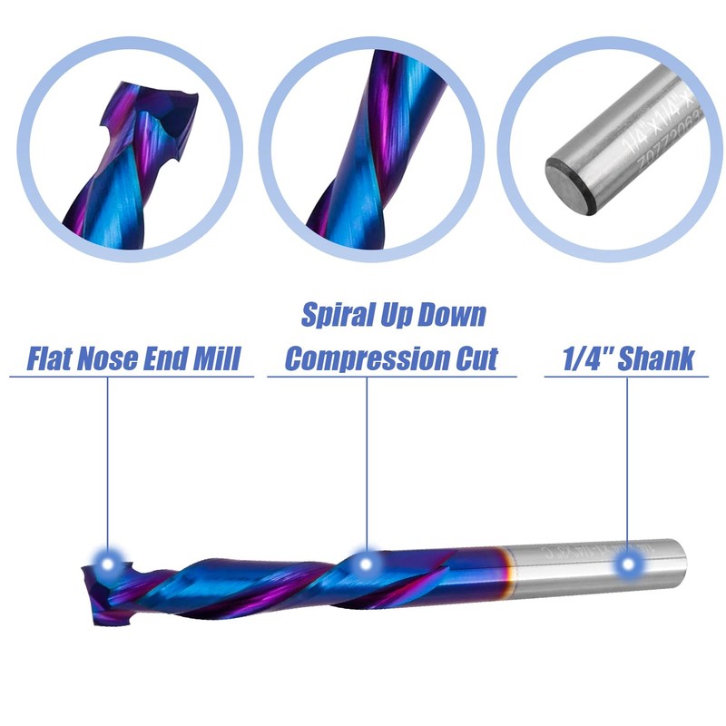 Mesee Up Down Compression Cut Spiral Flush Trim Router Bit