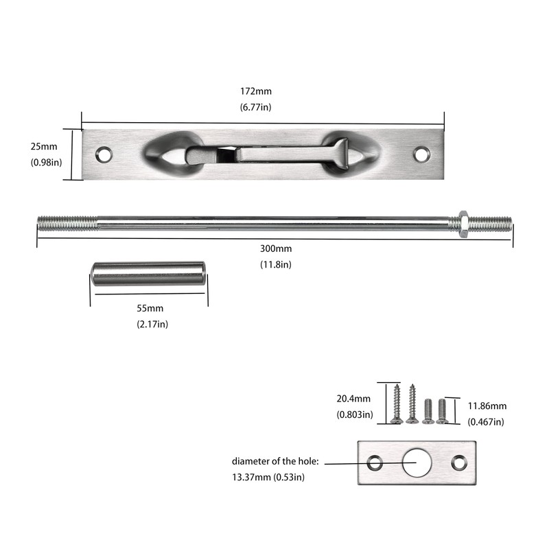 TOGU 2 Pack Lever Extension Flush Bolt Latch Slide Bolt