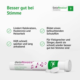 GeloRevoice Throat Tablets Elderflower Menthol-free: Long-Lasting Relief for a Scratchy Throat, Coughing and Hoarseness, Sore Throat, Swallowing Discomfort and Throat Compulsion, Pack of 60