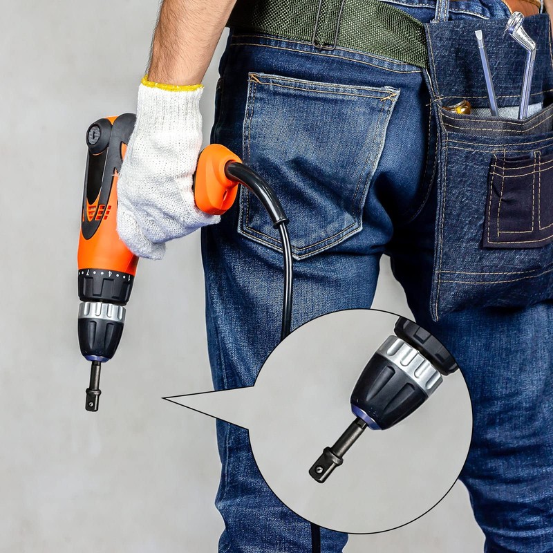 Mudder 20 Pieces 3/8 Inch Impact Adapter Square Socket Bit