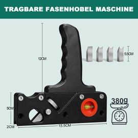 HYCHIKA Hobel Holz, Fasenhobel für Holzbearbeitung, Kantenhobel mit 4 Schneidköpfen 45°/3/5/6mm, Ergonomischer Handgriff, Ortungsblasen, Einhandhobel für Holzbearbeiter, Tischler, Schreiner