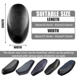 2 Pieces Motorcycle Seat Cover, PU Leather Seat Cover, Motorcycle, Motorcycle Cover, Seat Cover, Waterproof, Universal Motorcycle Cushion Seat Cover, Dust Cushion Cover for Motorcycle, Scooter Seat