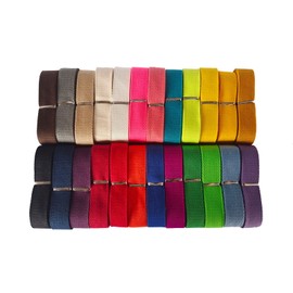 Correa de algodón de 3/4 pulgadas, 24 yardas, 24 colores, correa de poliéster de peso medio, para bolsas de tela, correas de correa, accesorios para exteriores (3/4 pulgadas, 24 yardas, 050199 color mixto 1)