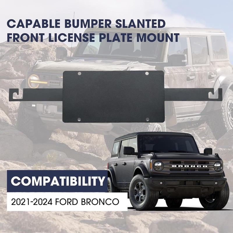 Capable Bumper Slanted Front License Plate Mount Compatible with 2021