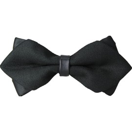 Best Item 07 Bow Tie, Men's, Kids, One-Touch Tie, Plain, Easy to Wear, Pointed for Children and Adults, black_01