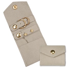 masamilk Accessory Pouch, Jewelry Pouch, Small, Ring, Necklace, Compact, Storage, Portable (Gray)