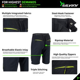 SILVINI Rango MTB Shorts for Men MT Bike Shorts MTB Mens Mountain Bike Shorts for Men MTB Cycling Shorts loose fit Cycling shorts Enduro Shorts baggy Bike Shorts Men