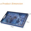 Zosenley Decorative Tray, Marbling Plastic Tray with Handles, Rectangular Vanity