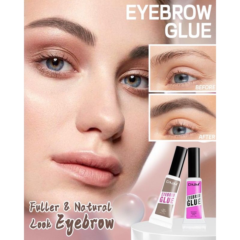 Eyebrow Gel Set, 2 Pieces, Transparent & Tinted Eyebrow Gel,