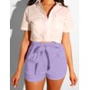 GOBLES Womens Summer Casual Shorts High Waist Ruffle Bow Tie