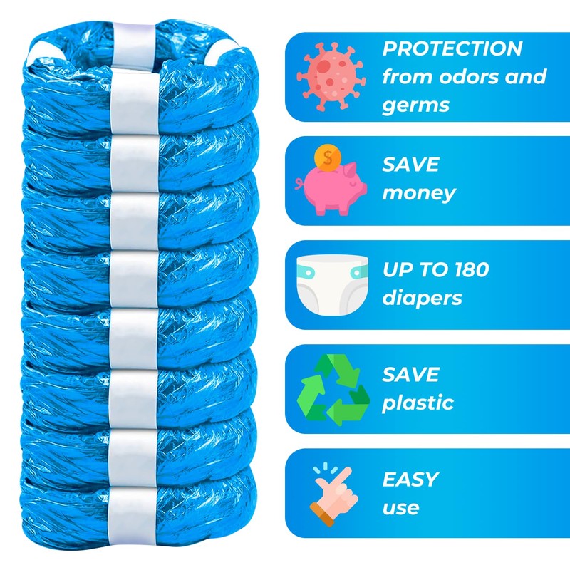 My Happy Nappy 8 Nappy Bin Refills 4.5 Metres Scented