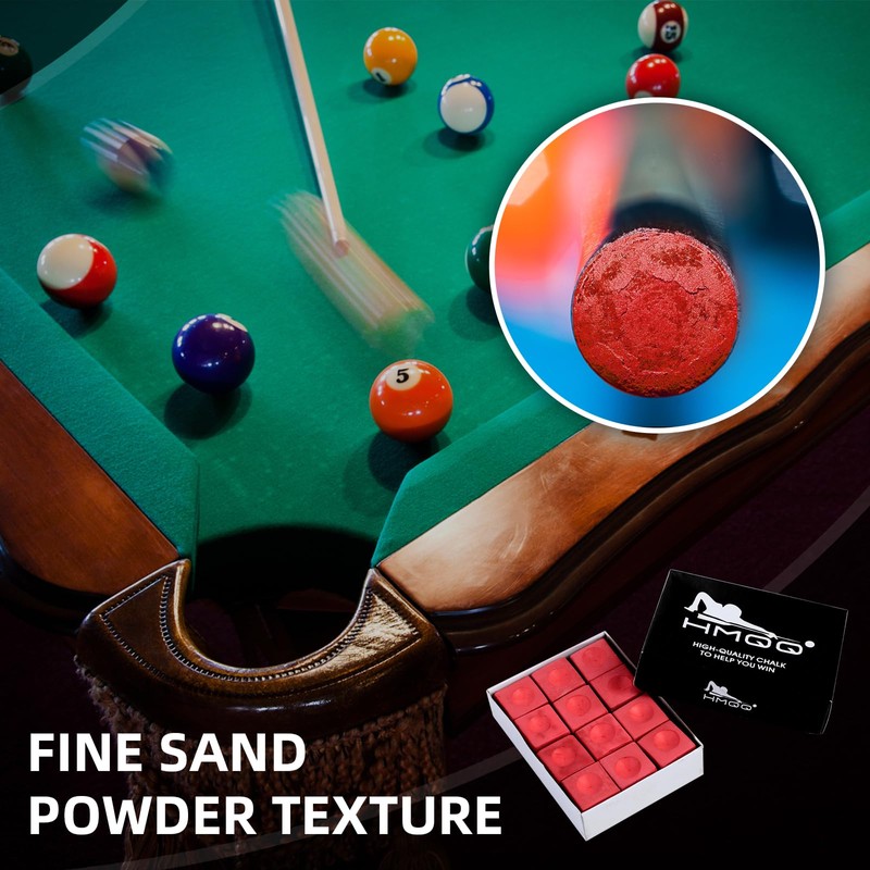 HMQQ Billiards Chalk (Dark red Set of 12)
