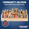 Constructive Playthings Wooden Community Helpers 25-Piece Wood Block Play Figurine