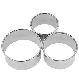 A Set of 3pcs Stainless Steel Dumplings Skin Cutter Packing Tool (8cm,7cm,6cm) Biscuit Plain Edge Round Maker Chinese Dumpling Cutter Pie Press Mold
