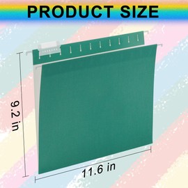Green Hanging File Folders 25 Pack Letter Size File Folders with 1/5-cut Tabs,Stay Organized for Your Home and Office Bulk File and Documents