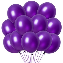 Balloons Purple, Pack of 100 12 Inch Purple Latex Balloons, Helium Balloons for Wedding, Birthday, Valentine's Day, Baby Shower, Christening Party Decoration