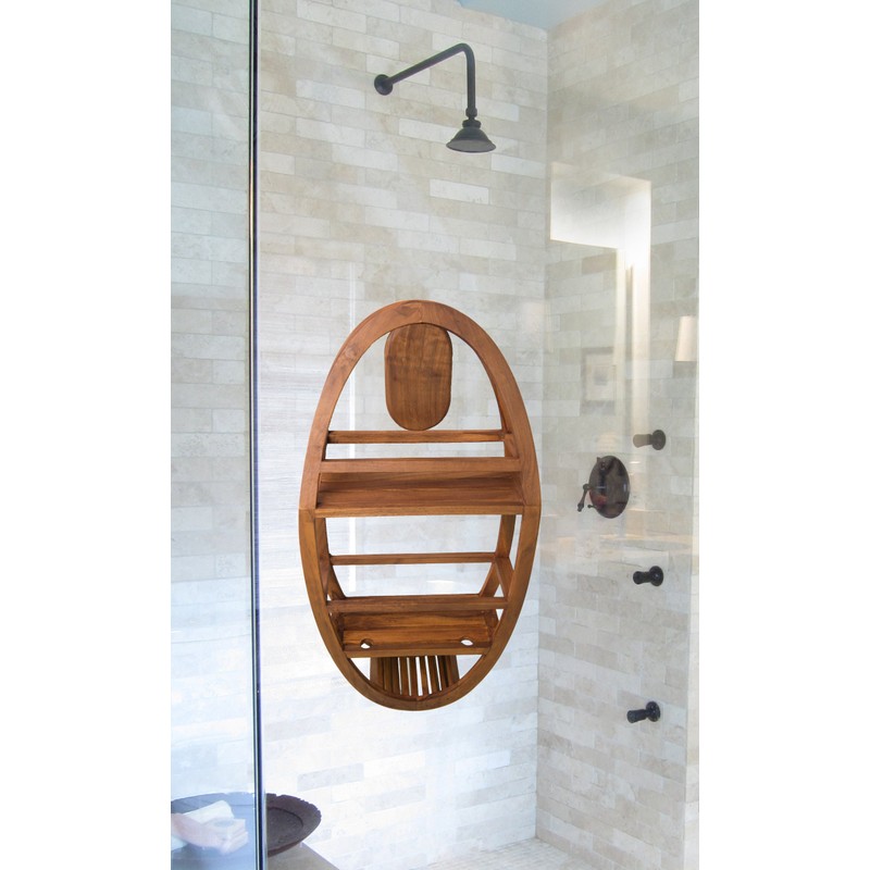 AquaTeak The Original Moa Teak Shower Suction Holder