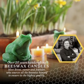 Big Dipper Wax Works Beeswax Frog Candle – Green, Hand-Sculpted Pure Beeswax, 2.5” x 3.5”, 24-Hour Burn, Eco-Friendly Unscented Candle, Whimsical Nature-Inspired Spring Décor
