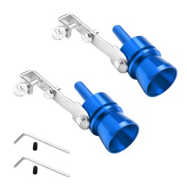 JNNJ 2 Pieces Car Turbo Sound Exhaust Whistle, Turbo Whistle for Car Exhaust Pipes Aluminium Alloy Car Tailpipe Silencer for All Vehicles Models (Blue)