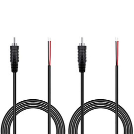 PixelMan (18AWG 3.3ft) Heavy Gauge Speaker Wire RCA Adapter Plug to Bare Wire,RCA Speaker Audio Cable for TV Amplifier Receiver,Speakers Stereo Wire Cord to RCA Adapter Male-2 Pcs