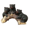 BLACK FOREST DECOR Bears on Log Sculpture, Polyresin, 12 1/2"