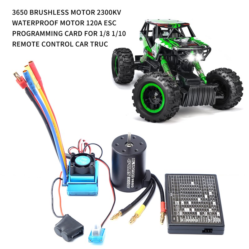 3650 Brushless Motor 2300KV Waterproof Motor 120A ESC Programming Card