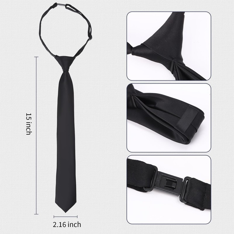 Eshwb Boys Tie Pre-Tied Adjustable Kids Neckties for Age 8-12,