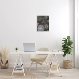 Stupell Industries Milky Way Galaxy Planets Abstract Arrangement Science Equations Grey Framed Wall Art, 16 x 20, Black