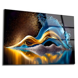 SpiritualHands Colorful Abstract Printed Tempered Glass Wall Art Painting for Living Room, Tempered Glass Modern Prints Decor, Large Vivid Color Panel for Bedroom, Kitchen, or Office