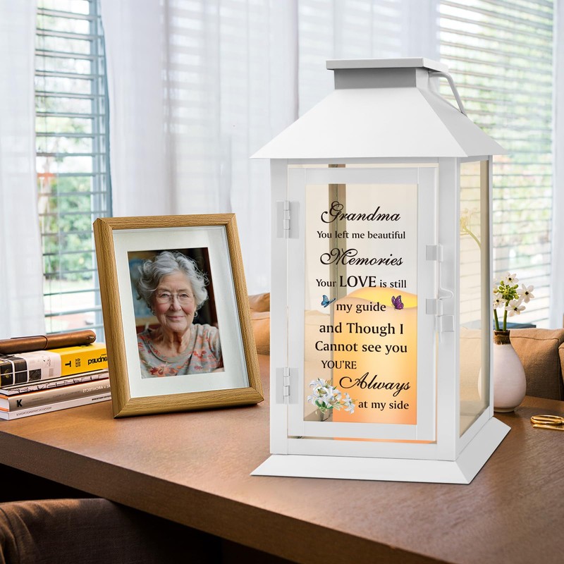 HN HAIINAA Memorial Lantern for Grandmother's Remembrance with LED Candle