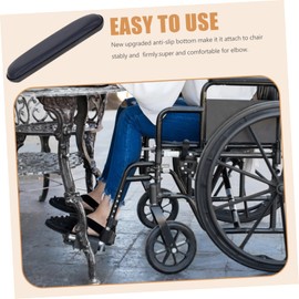 ORFOFE 2pcs Wheelchair Armrest Cushion Pads Short Elbow Support with Anti-Slip Bottom Comfortable PVC Sponge Replacement for Patient