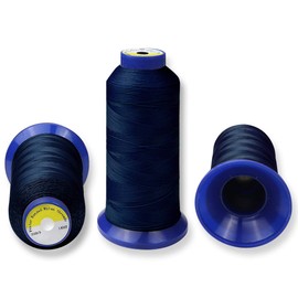 Bonded Nylon Thread for Sewing Leather,Upholstery,Jeans and Wig; #69 T70 Size 210D/3 1400 Yards (Navy Blue)