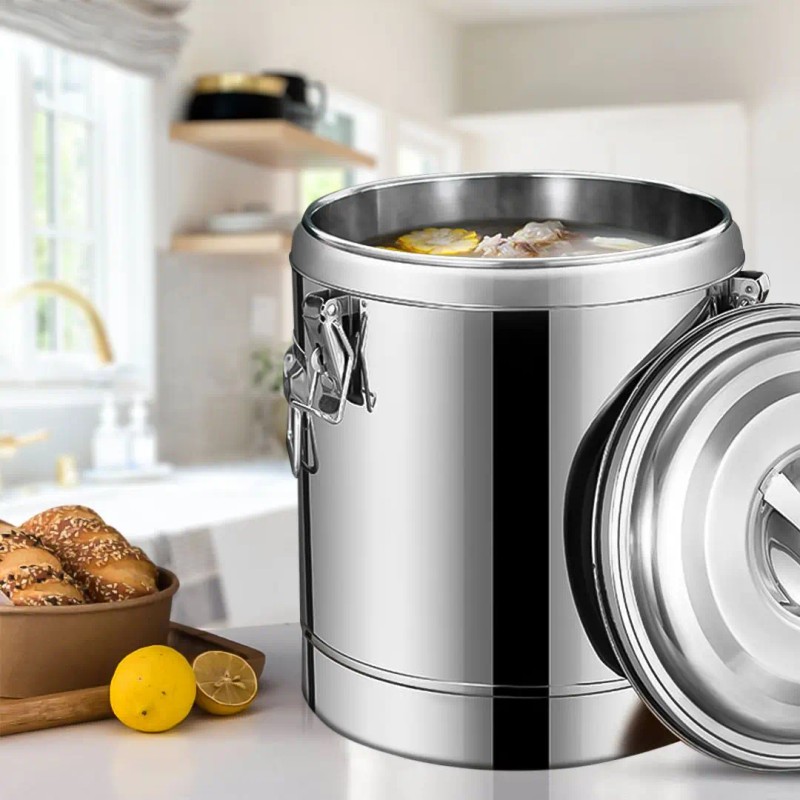 SOCOTIDE 12L Stainless Steel Insulated Stockpot With Lid For Soup