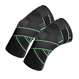 WOONEKY Sports Leg Brace Compression Pads 2 Pcs Protective Sleeve for Basketball Hiking Outdoor Elastic Breathable Non-slip for Injury Recovery
