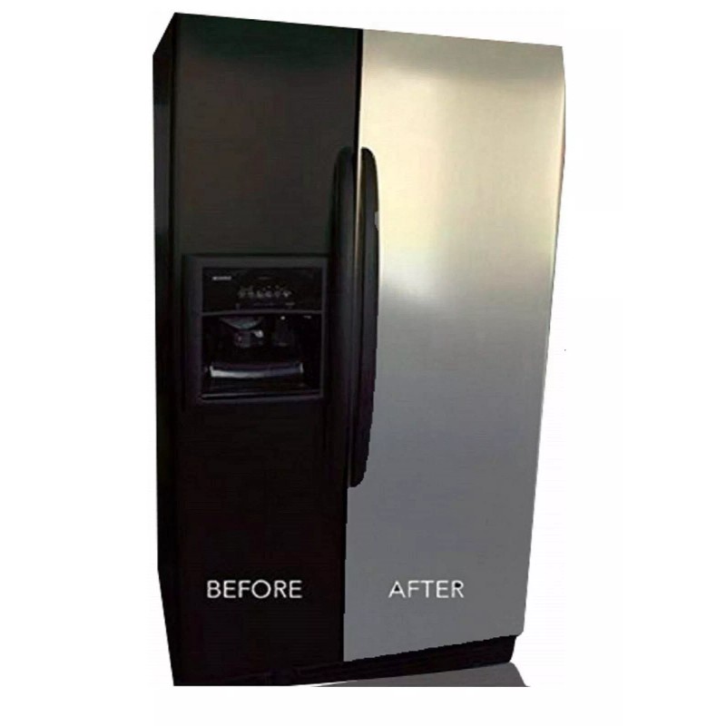 EZ FAUX DECOR Stainless Steel Refrigerator Door Panel Wrap Cover