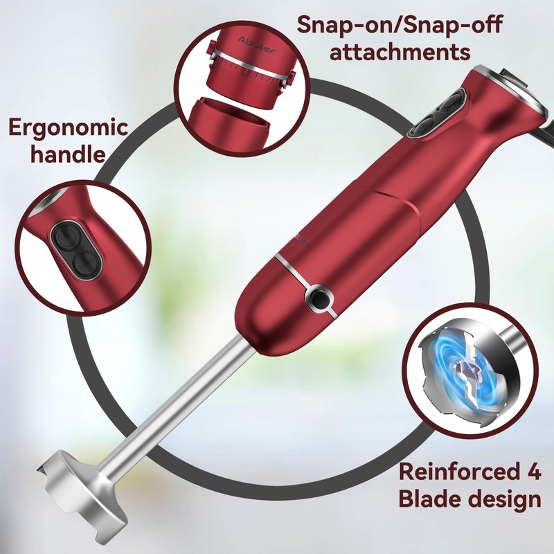 Immersion Blender 5 in 1 Hand Blender, Abuler 1000W Hand