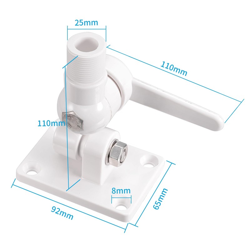 Bingfu VHF Marine GPS Antenna Mounting Kit Dual-axis Heavy-Duty Adjustable