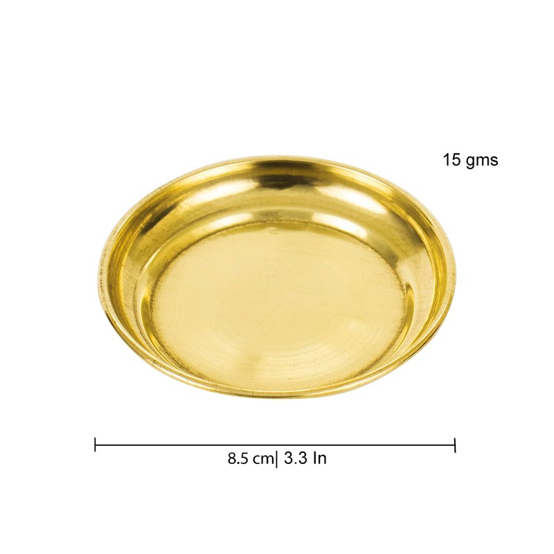 Spillbox Brass Deepak Diya Oil Lamp Plate for Home Temple