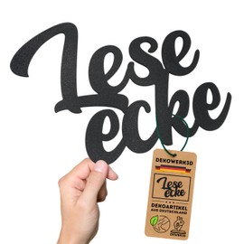 Reading Corner Sign - Reading Room Lettering & Wall Decoration - Wall Decoration - Living Room - Wall Sticker Children's Room - Bookshelf - Children's Room Decoration - Made of Plastic (L)