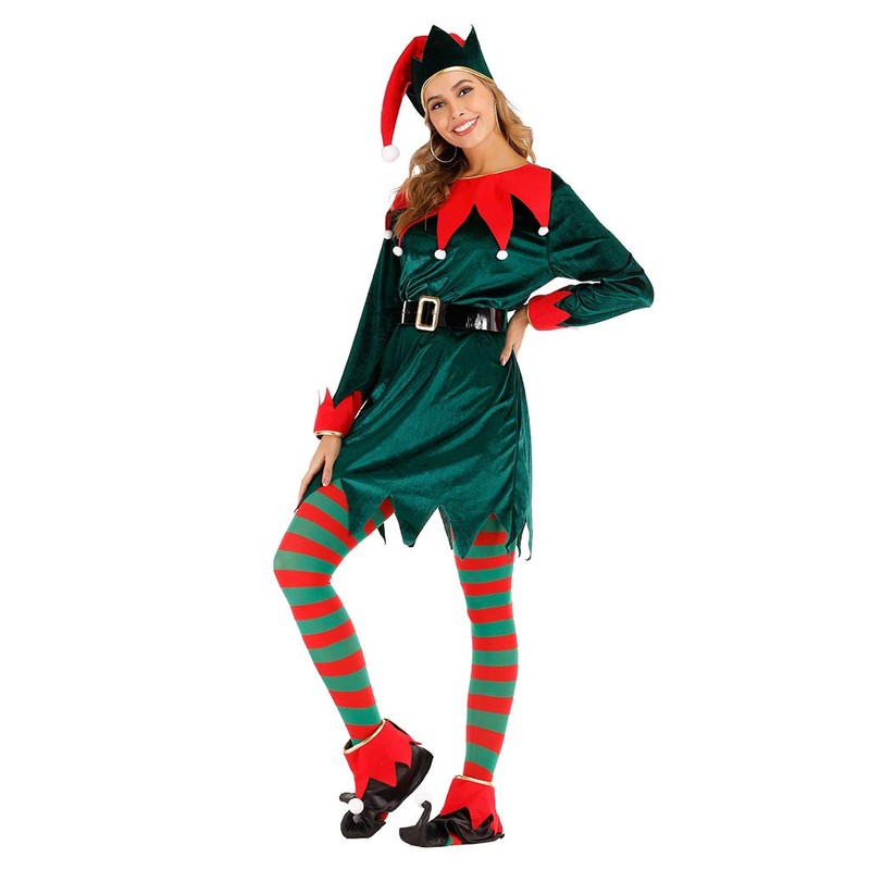 ReneeCho Women's Christmas Costume Elf Set, Medium