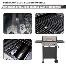 Oklagarden GBC1932L Grill Replacement Parts for Blue Rhino 3 Burner Grill Parts B0212-040 Heat Plates G1707-010 Blue Rhino Grill Replacement Grates GBC1406W Backyard Outdoor BBQ Parts Heat Shields
