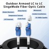 37M/121FT LC to LC Armored Outdoor Fiber Optic Cable, Single
