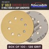 ProductionShop Premium 120 Grit 5" Gold Sanding Discs, 8-Hole Pattern,