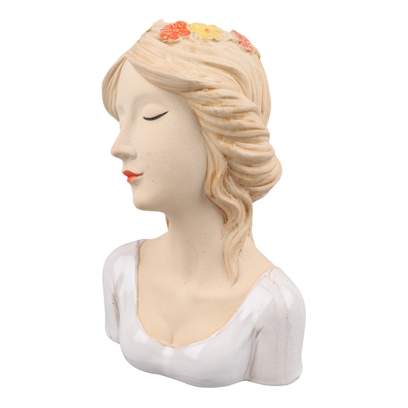 Modern Ceramic Face Vases Decorative Modern Style Shy Girl Flower