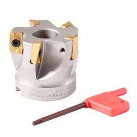 Accusize 4508-0012 - Molinillo de cara indexable de hombro cuadrado de 2 x 3/4 pulgadas con insertos de carburo APKT1604 instalados, cuerpo chapado en níquel, 4508-0012