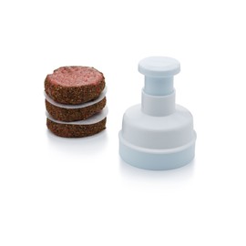 KitchenCraft KCBPRESS Beef Burger Press with 100 Wax Discs in Gift Box, Plastic, White